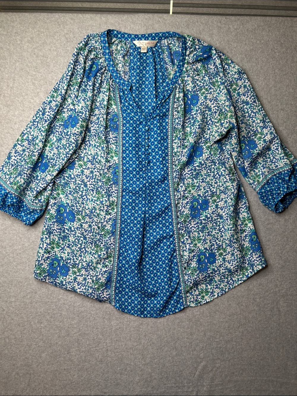 Krazy Kat Blue Floral‎ women’s shirt